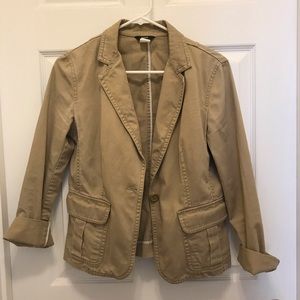 J Crew Khaki Casual Blazer 3/4 sleeve